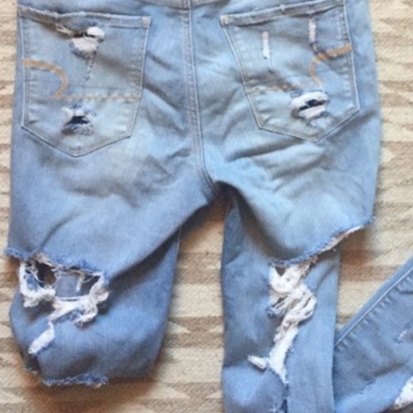 High rise jeggings jeans ripped front and back - Picture 4 of 8